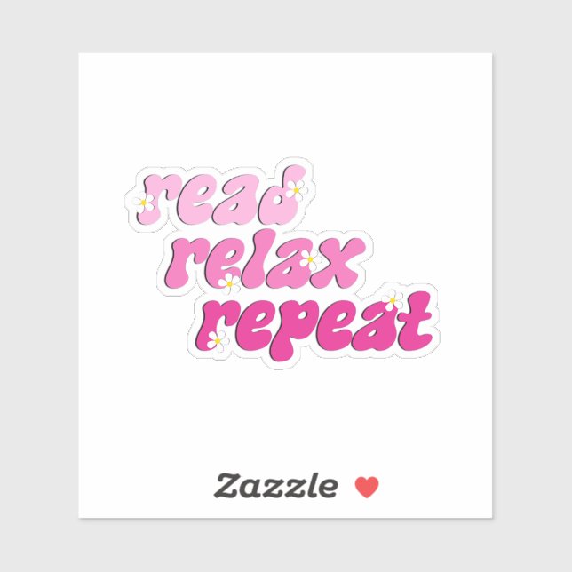 Sticker Lire Détendez-vous Répéter (Feuille)