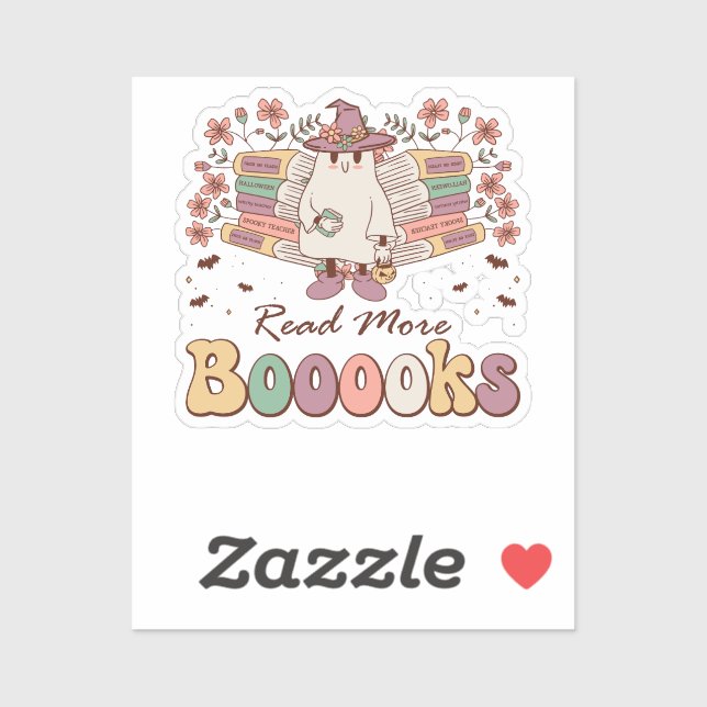 Sticker Lire plus Livres Retro Halloween Super (Feuille)