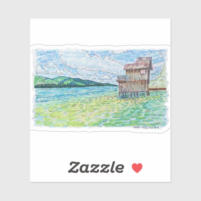 Sticker Lis dans le lac (Feuille)