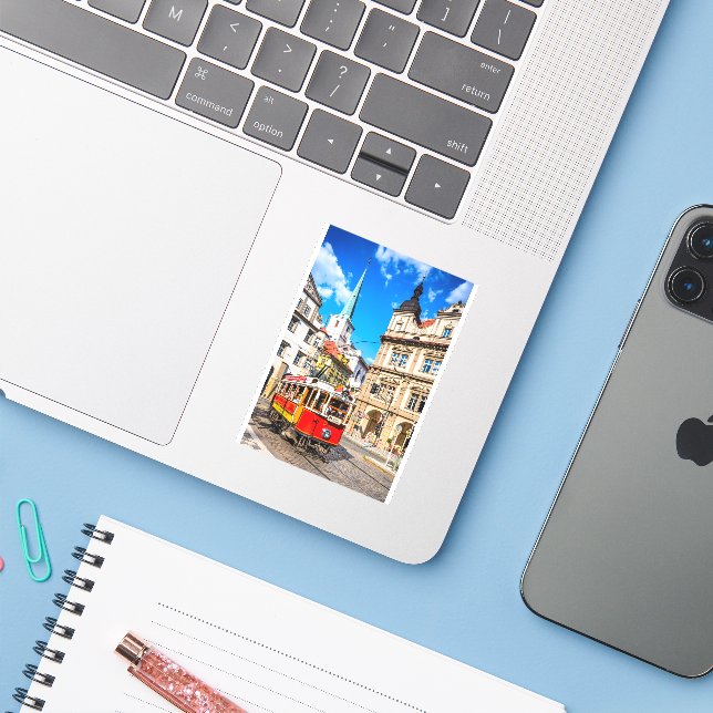 Sticker Lisbonne Portugal (Ordinateur portable avec iPhone)