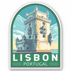 Sticker Lisbonne Portugal Belem Tour Voyage Retro Emblem