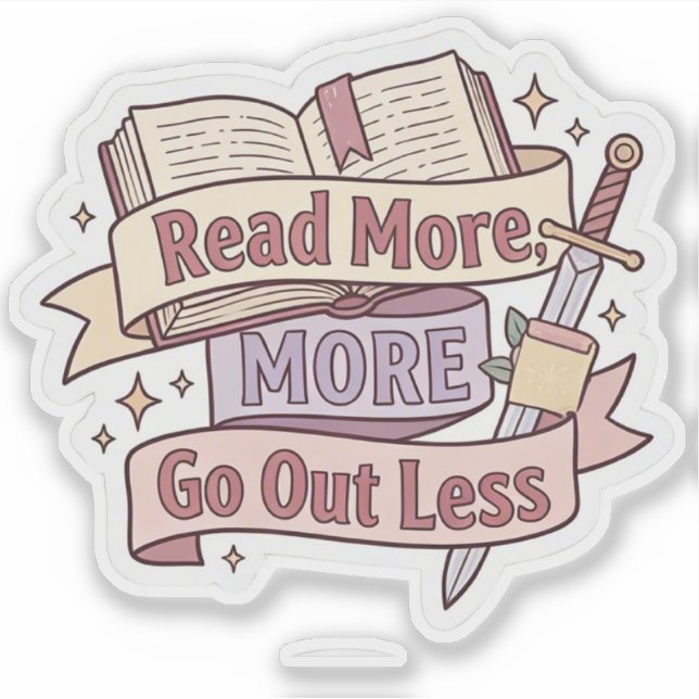 Sticker Lisez plus, sortez moins - Lecteur Cosy Drôle (Devant)