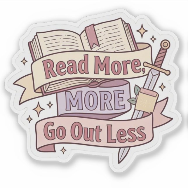 Sticker Lisez plus, sortez moins - Lecteur Cosy Drôle (Devant)