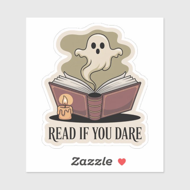 Sticker Lisez Si Vous Osez - Cosy Éffrayant Book Ghost (Feuille)