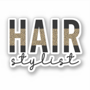 Sticker Liste de cheveux Cheetah Typographie Coiffeur Cade