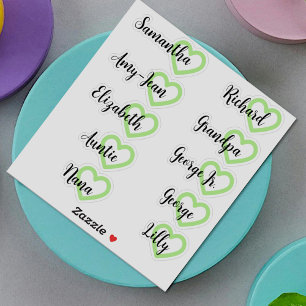Sticker Liste de invités personnalisée 10 Noms Calligraphi