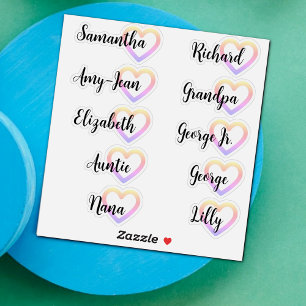 Sticker Liste de invités personnalisée 10 Noms Calligraphi