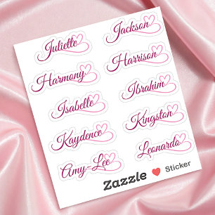 Sticker Liste de Invités Personnalisée 10 Noms Calligraphi