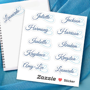 Sticker Liste de Invités Personnalisée 10 Noms Calligraphi
