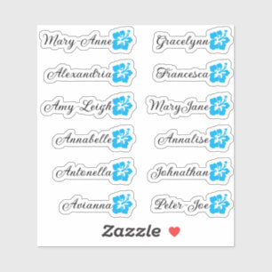 Sticker Liste de invités personnalisée 12 Noms Calligraphi