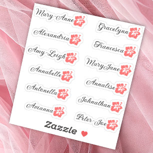 Sticker Liste de Invités Personnalisée 12 Noms Calligraphi