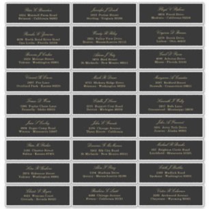 Sticker Liste d'invités Adresse Écriture Dorée Élégante Su