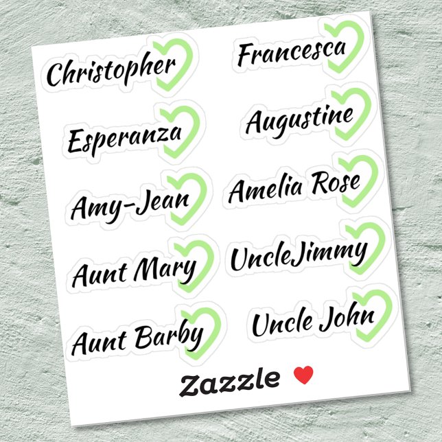Sticker Liste d'invités personnalisée 10 noms Calligraphie (Créateur téléchargé)