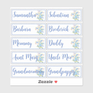 Sticker Liste d'invités personnalisée 10 noms Fleurs de my