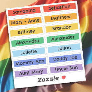 Sticker Liste d'invités personnalisée Noms Rainbow Pride I