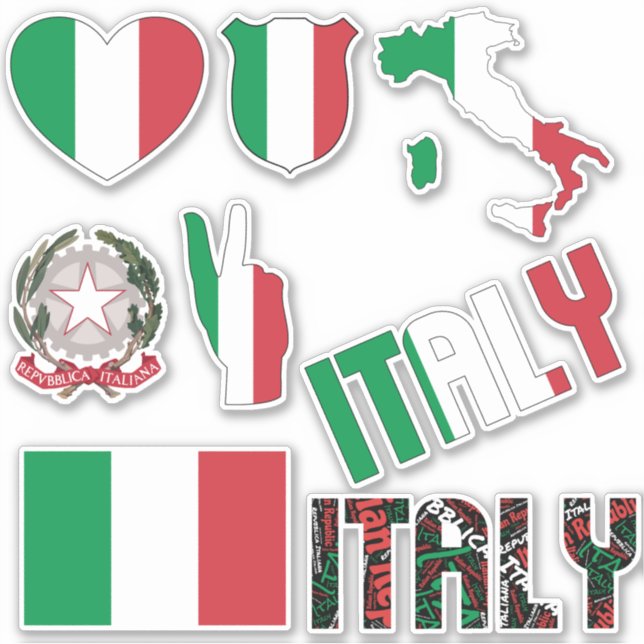 Sticker L'Italie Extraordinaire forme les symboles nationa (Devant)