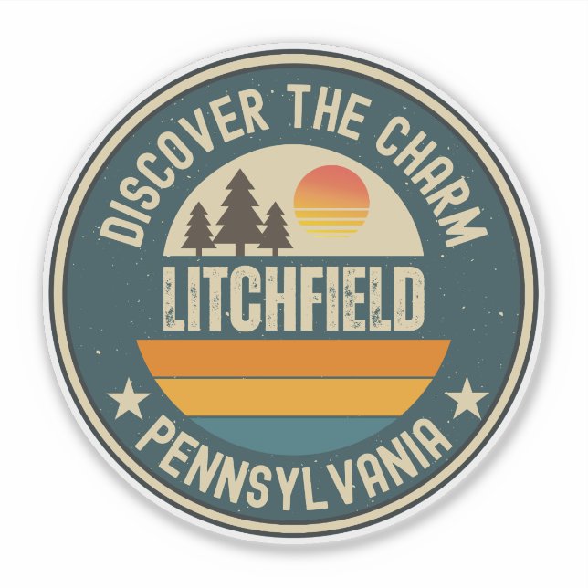 Sticker Litchfield, Pennsylvanie (Devant)