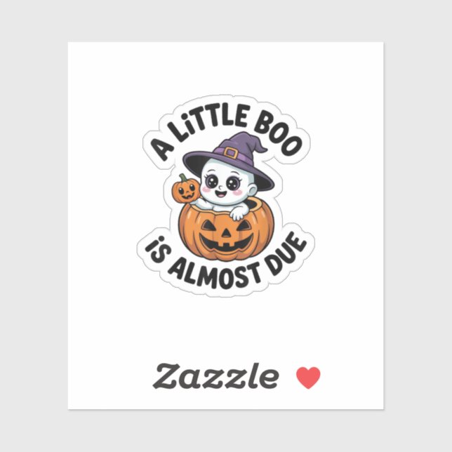 Sticker Little Boo Est Presque Dû Mignonne Grossesse Hallo (Feuille)