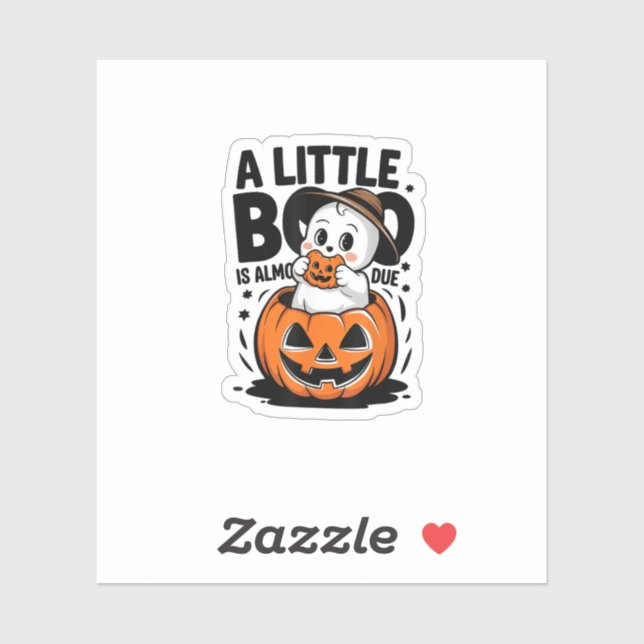 Sticker Little Boo Est Presque Dû Mignonne Grossesse Hallo (Feuille)