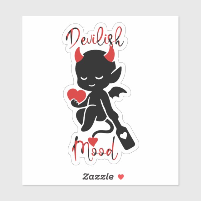 Sticker Little Devil Baddie avec Paddle "Dévilish Mood" (Feuille)