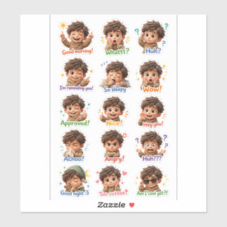 Sticker Little Moodster – Pack d'autocollants de garçon ch