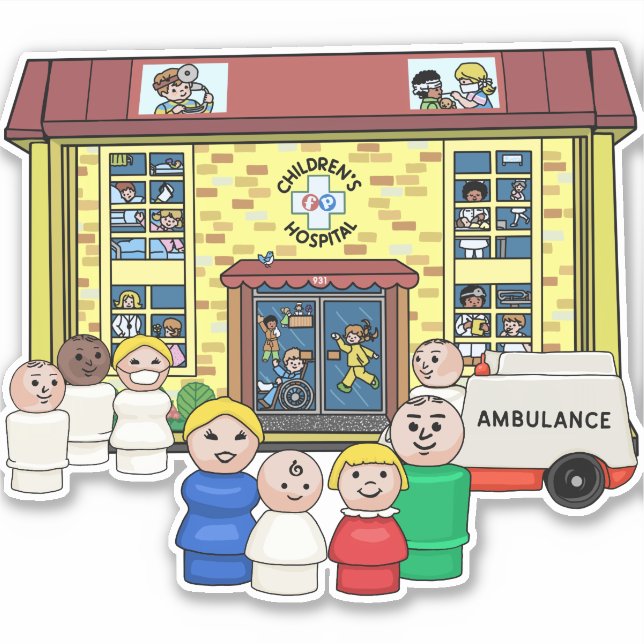 Sticker Little People FP Hôpital pour enfants (Devant)