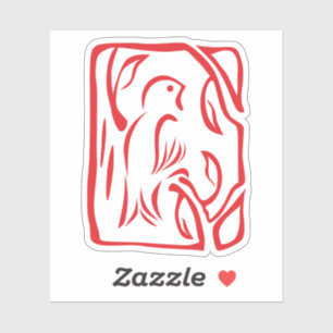 Sticker Little Red Bird
