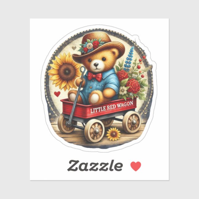 Sticker Little Red Wagon (Feuille)