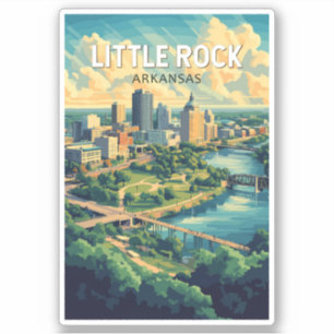 Sticker Little Rock Arkansas Travel Art Vintage