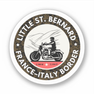 Sticker Little St Bernard Pass Français italique Alpine