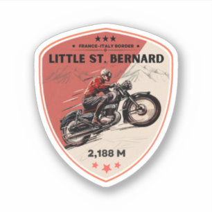 Sticker Little St Bernard Pass Français italique Alpine