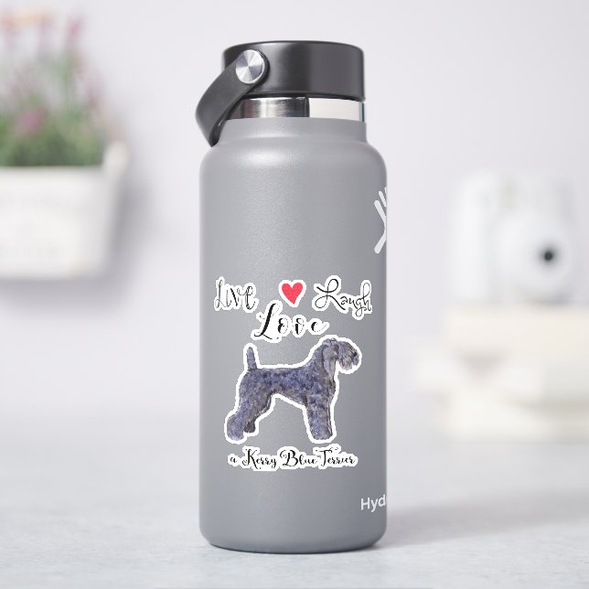 Sticker Live Laugh Love a Kerry Blue Terrier Vinyl (HydroFlask)