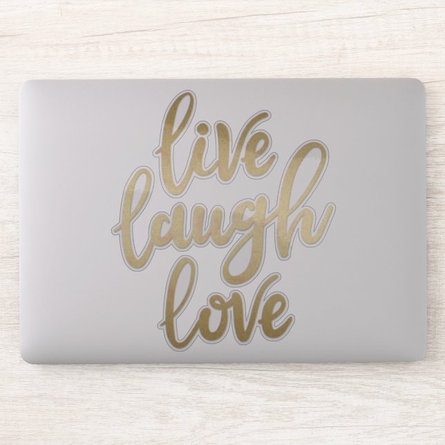 Sticker Live Laugh Love Faux Gold Letting (Ordinateur)