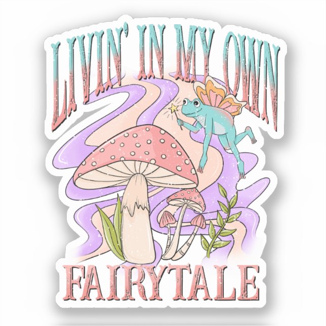 Sticker Livin' In My Own Fairytale - Frog & Champignons (Recto)