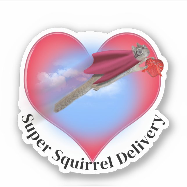 Sticker Livraison de la Saint-Valentin par Super Squirrel (Devant)