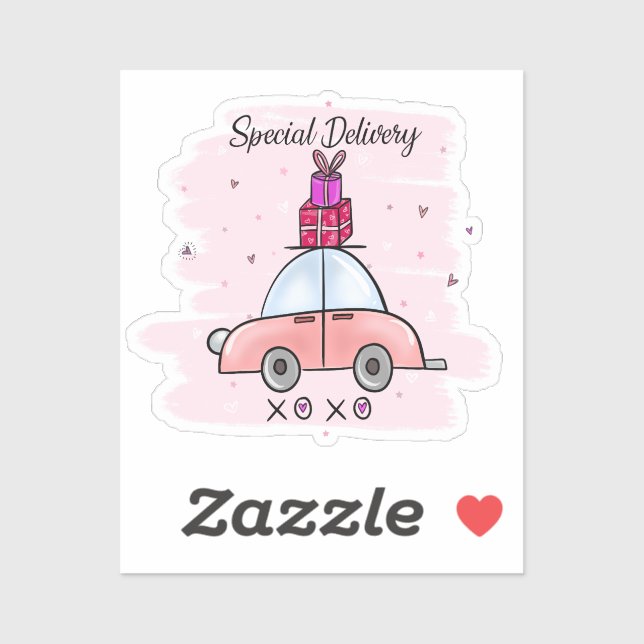 Sticker Livraison spéciale Saint-Valentin (Feuille)