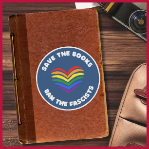 Sticker Livre anti-censure Interdire Round Rainbow Heart