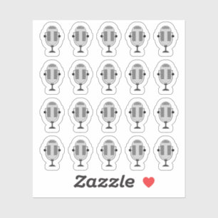 Sticker Livre audio de podcast Microphones anciens Planifi