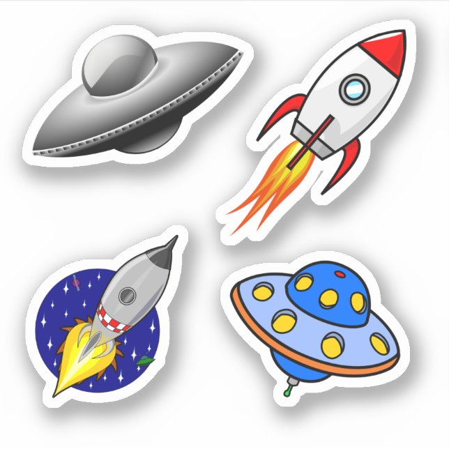 Sticker Livre de découpage de fusées spatiales de galaxie (Devant)
