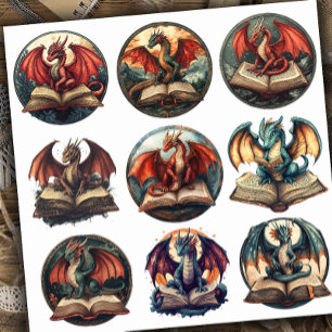 Sticker Livre d'Imaginaire Dragon