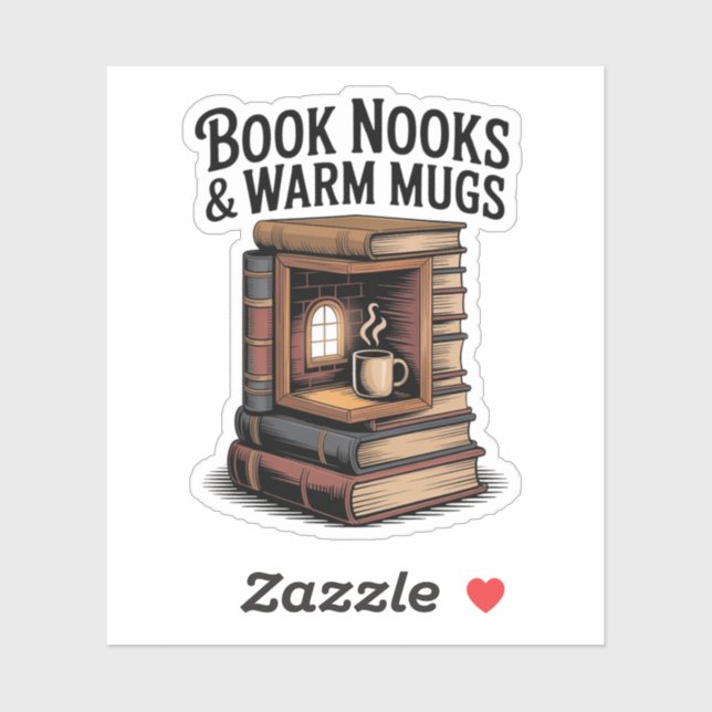 Sticker Livre Nook et Chaud Musique Lecture confortable (Feuille)