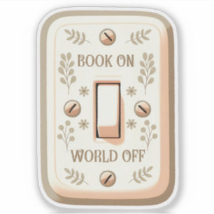 Sticker Livre Sur World Off Aesthétique Lecture Lover