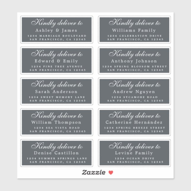 Sticker Livrer au script Mariage l'adresse du invité hors- (Feuille)
