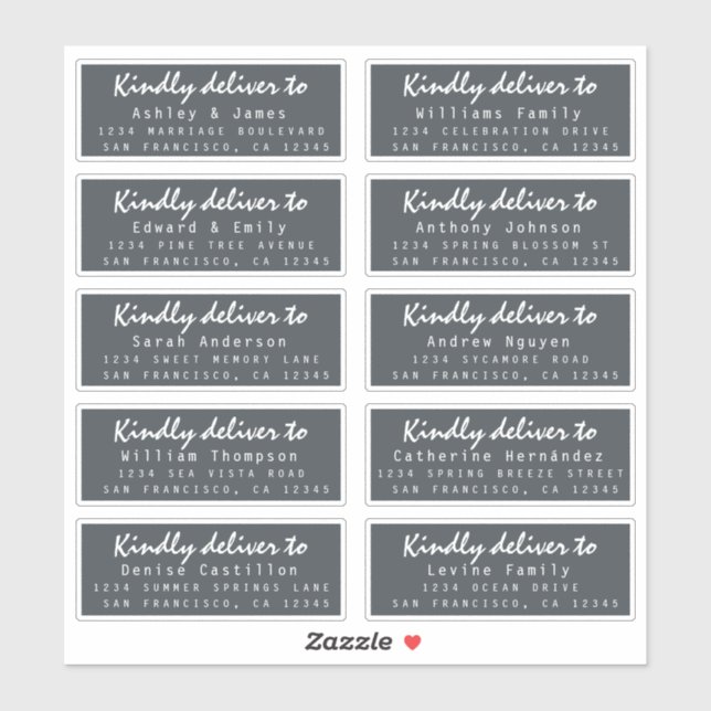 Sticker Livrer au script Mariage l'adresse du invité hors- (Feuille)