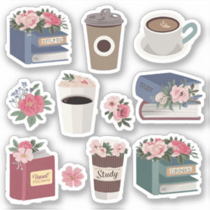Sticker Livres à fleurs et pack café pour les amateurs de 
