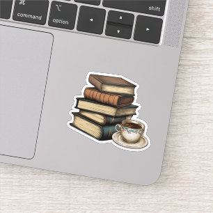 Sticker Livres Anciens et Café Étanche