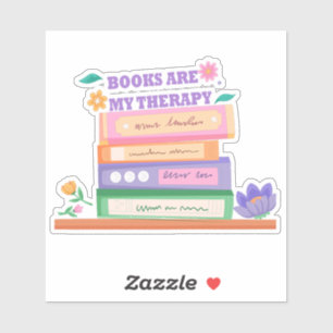 Sticker Livres Are My Therapy : Drôle Citation esthétique