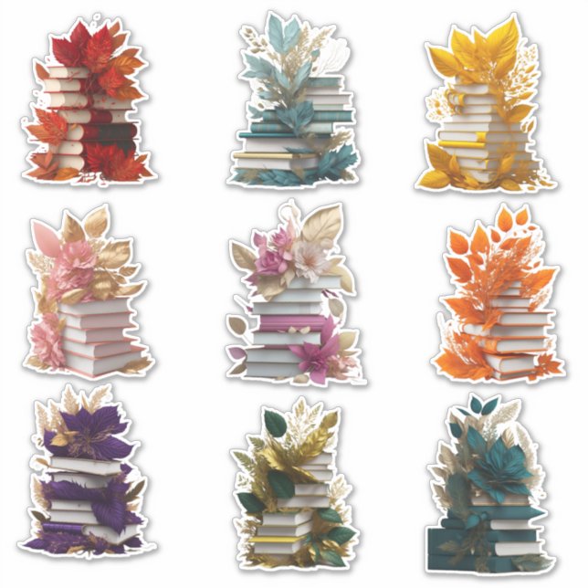 Sticker Livres et fleurs (Devant)