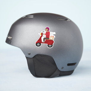 Sticker Livreur conduisant un scooter