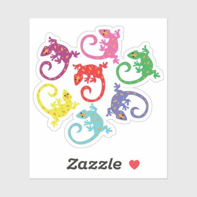 Sticker Lizards colorés (Feuille)